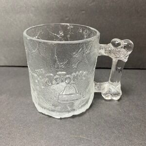 VTG McDonald's Flintstones Pre-Dawn‎ Clear Glass Mug Novelty Collectible